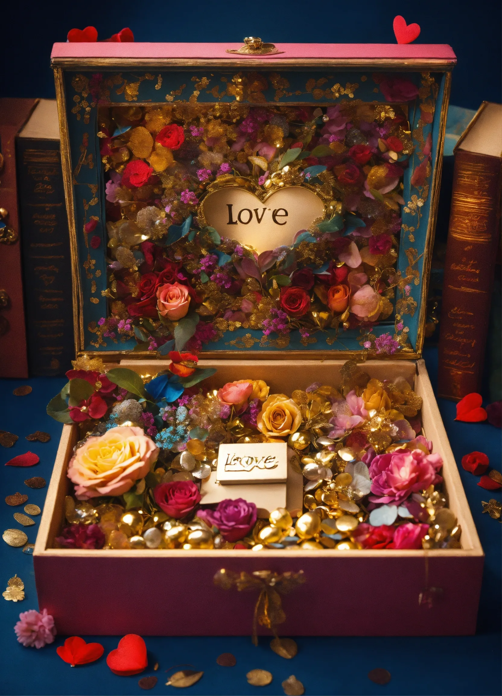 Person arranging creative gift wrapping materials on a wooden table